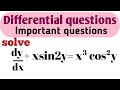 dy/dx+xsin2y=x³cos²y  || solve dy/dx+2xtany=x³ #differentialequations