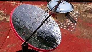 Cocina solar con Antena y Latas de Aluminio