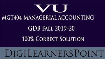 Complete Solution of MGT404 GDB Fall 2019-20|Digilearnerspoint