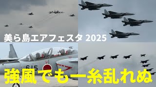 強風でも一糸乱れず 沖縄らしいオープニング・大編隊・異機種混合編隊 / 美ら島エアフェスタ 2025 那覇基地航空祭