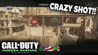 HE HIT A CRAZY SHOT ON MWR! - Modern Warfare Remastered S&D Trickshotting (2 SHOTS)