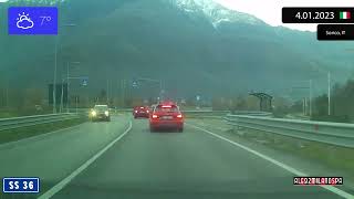 Driving Through Lombardia (Italy) From Domaso To Colico 4.01.2023 Timelapse X4