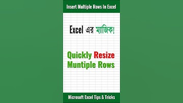 How to Quickly resize multiple Rows in Excel ll Quickly Insert Rows in Excel ll Bivash Academy
