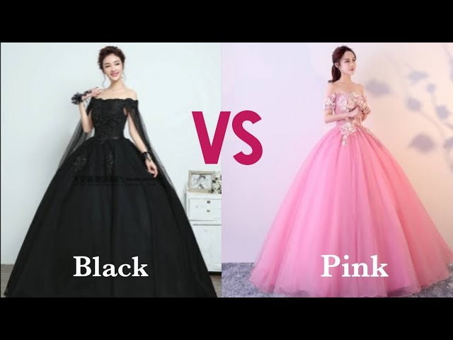 pink and black dress