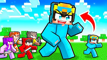 HUNTERS vs TINY & GIANT SPEEDRUNNER in Minecraft!