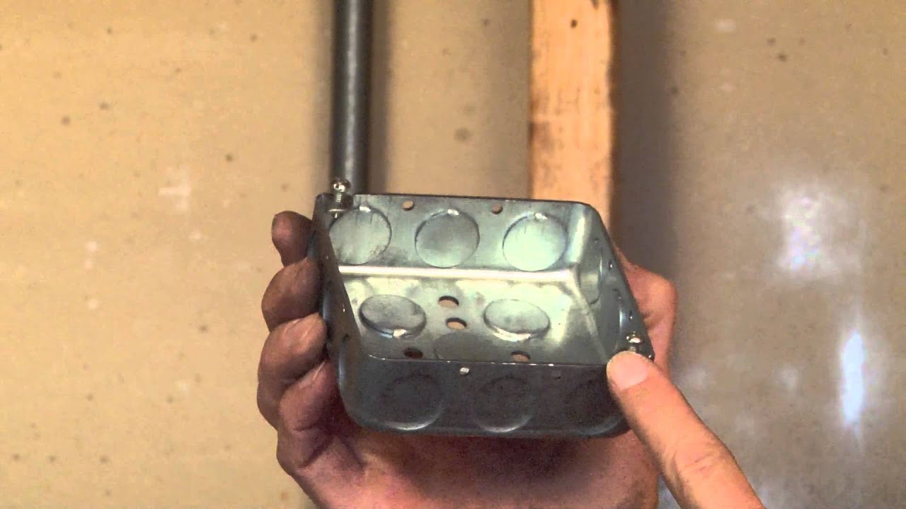 Square Box: 4" Square Welded Junction Box with Side Knockouts & Bottom Knockouts 52141-1/2