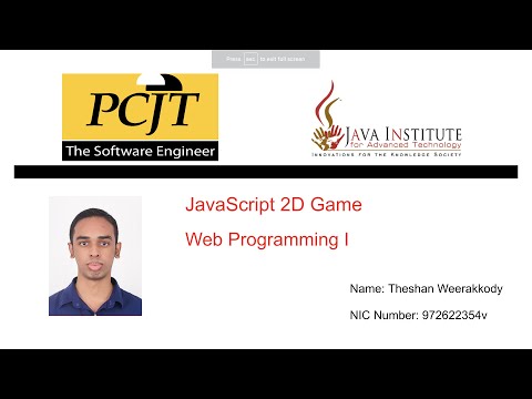 JavaScript 2D Game Development | Java Institute | Theshan Weerakkody