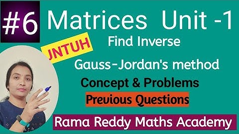 M1R22 | JNTUH | Find Inverse using Gauss-Jordan