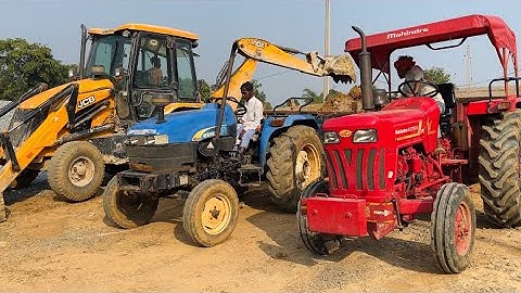 New Jcb 3dx Backhoe Machine Loading Red Mud In Mahindra and Newholland Tractor | Jcb Tractor Cartoon