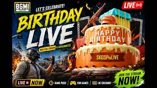 BGMI LIVE 🔴 Birthday Stream | Fun Matches + UC Giveaway + Clutch Gameplay #bgmilive #shortslive