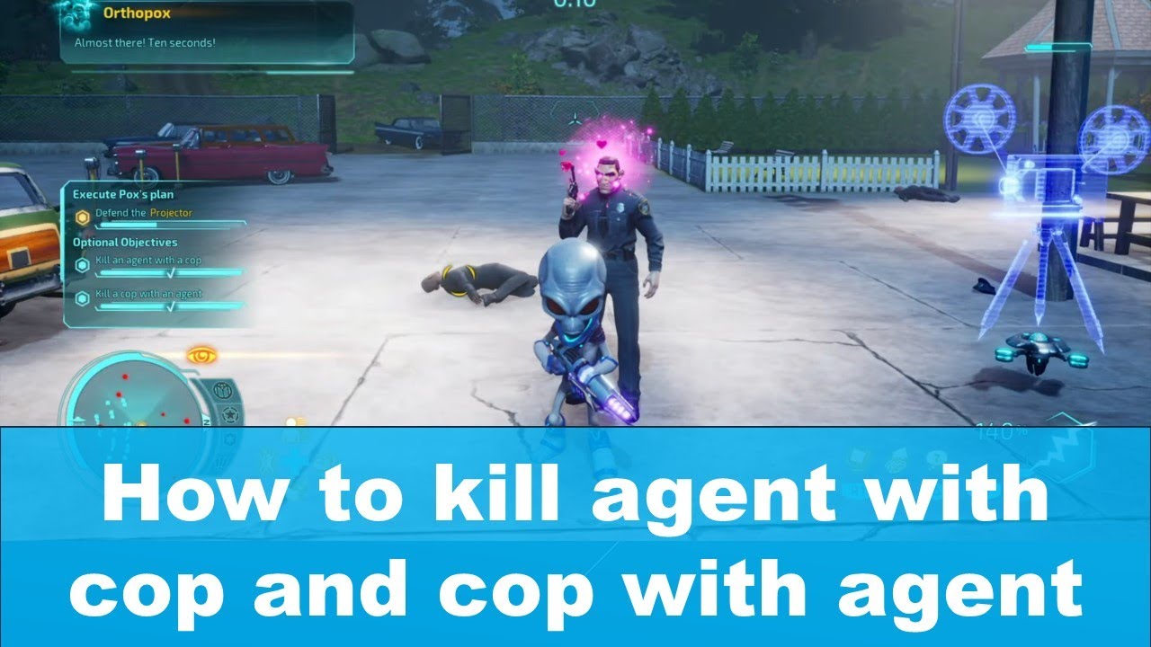 How to kill agent with cop and cop with agent | Destroy All Humans 