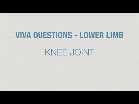 VIVA QUESTIONS - KNEE JOINT anatomy of the ear