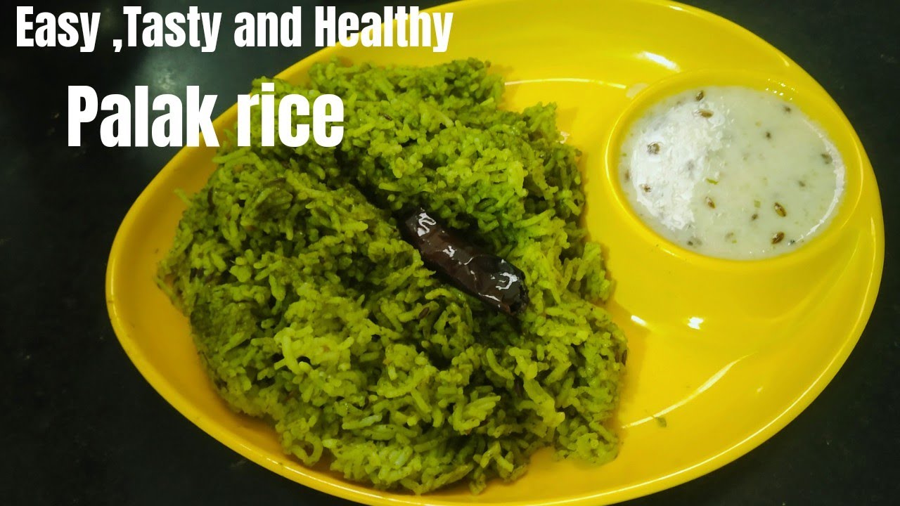 how to make tasty palak rice in cooker/cookar mein palak rice kaise ...