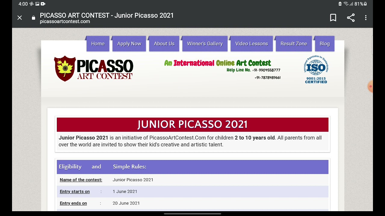 Free Online International Art Competition 2021 😃🤩😍🥰😘🤗🤑