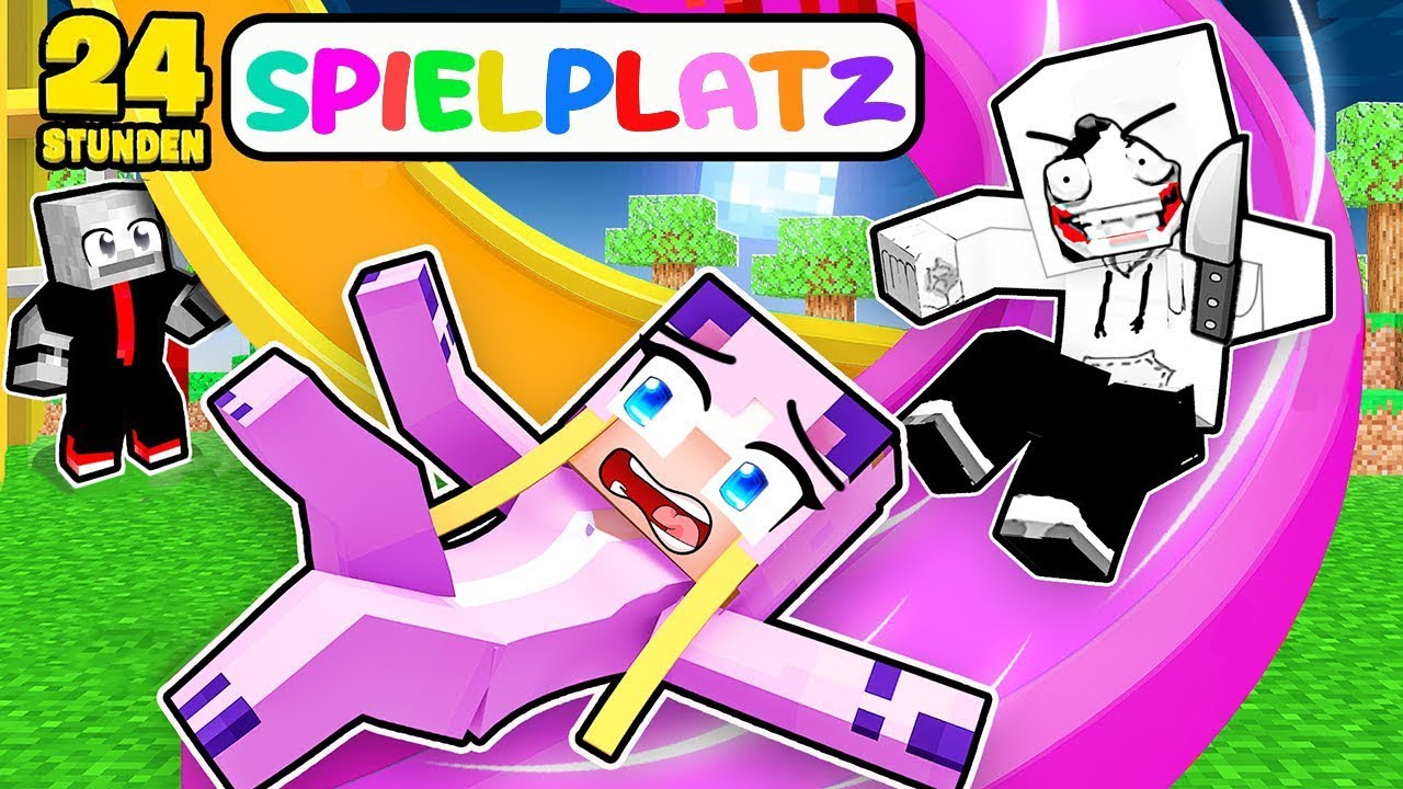 24 STUNDEN auf dem GRUSEL SPIELPLATZ! 🌸 Minecraft