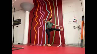 Pistol squat with toe hold