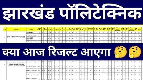 Jharkhand Polytechnic Lateral Entry 2025 Result || Expected Date