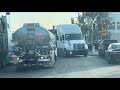 Trucks get stuck down a one way lane in San Francisco, CA!