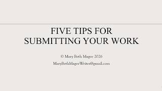 Five Tips for Submitting Your Work