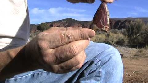 Flint knapping Australian Mookaite finished Arrowhead #5