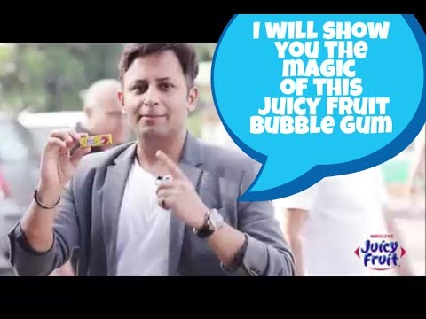 Fruit Bubble Gum Advertisement in Street Magic Style by Illusionist/I Pad Magician Rahul Kharbanda
