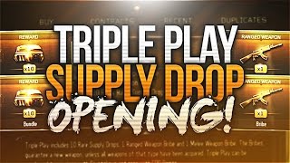 Black Ops 3 - CRAZIEST "TRIPLE PLAY" SUPPLY DROP BUNDLE OPENING EVER! 10 DLC WEAPONS IN ONE OPENING!
