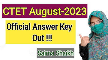 CTET August-2023 | Official Answer Key Out | #themastersaima01 #ctetanswerkey2023