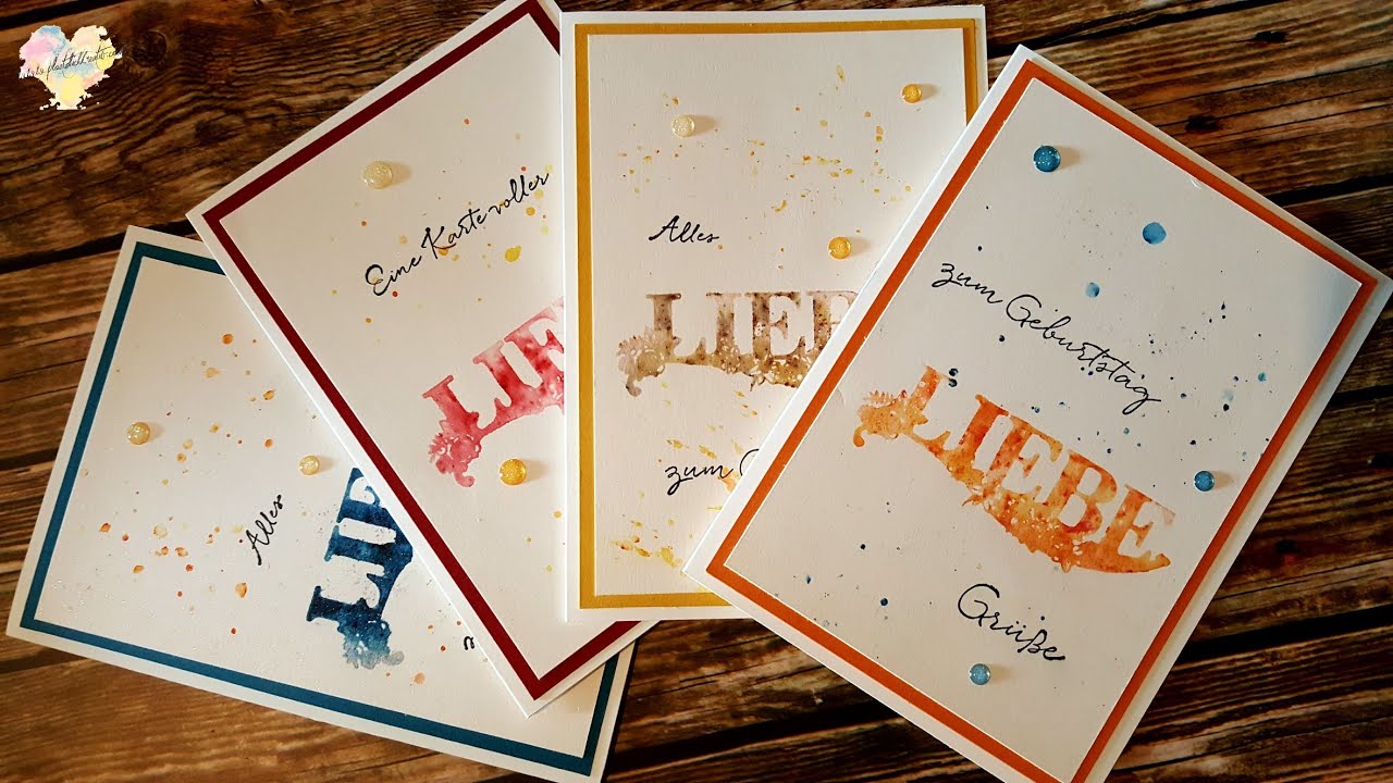 Stampin' Up! Beste Wünsche mit Brusho Crystal Colour - YouTube