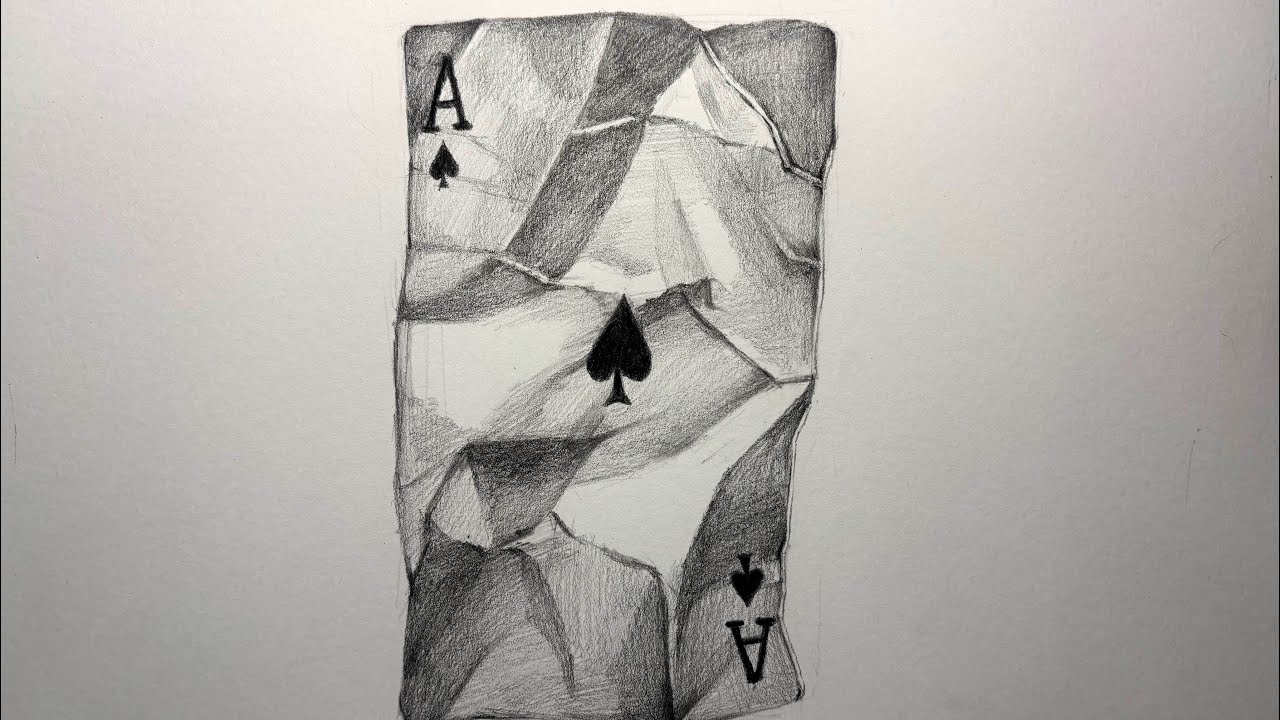 Drawing a Crumpled Paper (Card) - YouTube