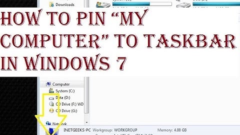How to Pin "My Computer" Shortcut to Windows Taskbar