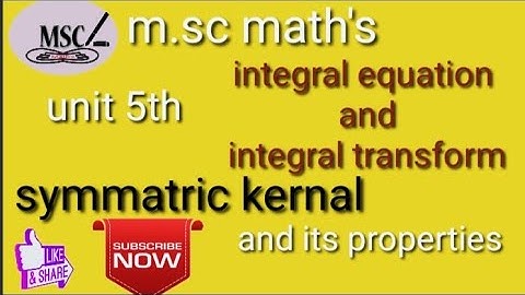 m.sc maths final// I.T.and I.E.// UNIT 5TH. part 1st