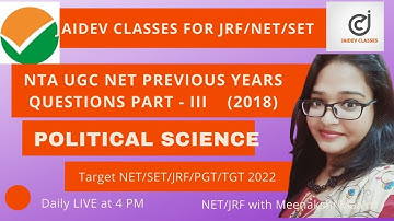 NTA UGC NET 2022  I Political Science Previous Year Questions PART 3 I Meenakshi Singh
