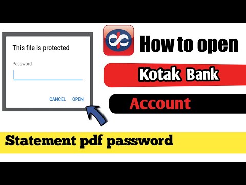 how to open kotak bank statement Pdf password