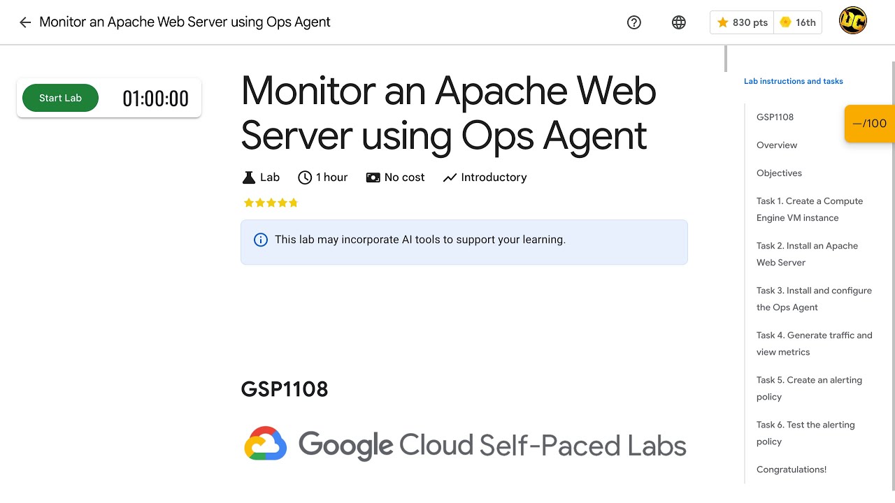 Monitor an Apache Web Server using Ops Agent GSP1108 - YouTube
