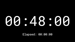 48 Minutes Countdown Timer Clock With Elapse Time and Loud Alarm In The End (HD - 1080p)