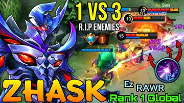 Enemy MANIAC? No Problem! Zhask Monster Late Game! - Top 1 Global Zhask by ᴱᶻ ʀᴀᴡʀ - Mobile Legends