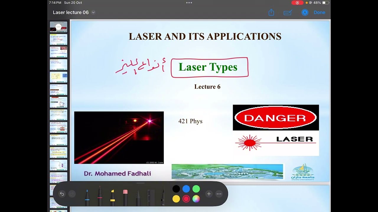 Lecture 06. Types of Lasers. 1) Gas Lasers
