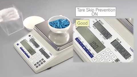 Precision balance for parts counting, Tare operation