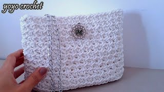 كروشية شنطة / حقيبة بتصميم أنيق مميز سهلة للمبتدئين / بخيط المكرمية crochet_bags