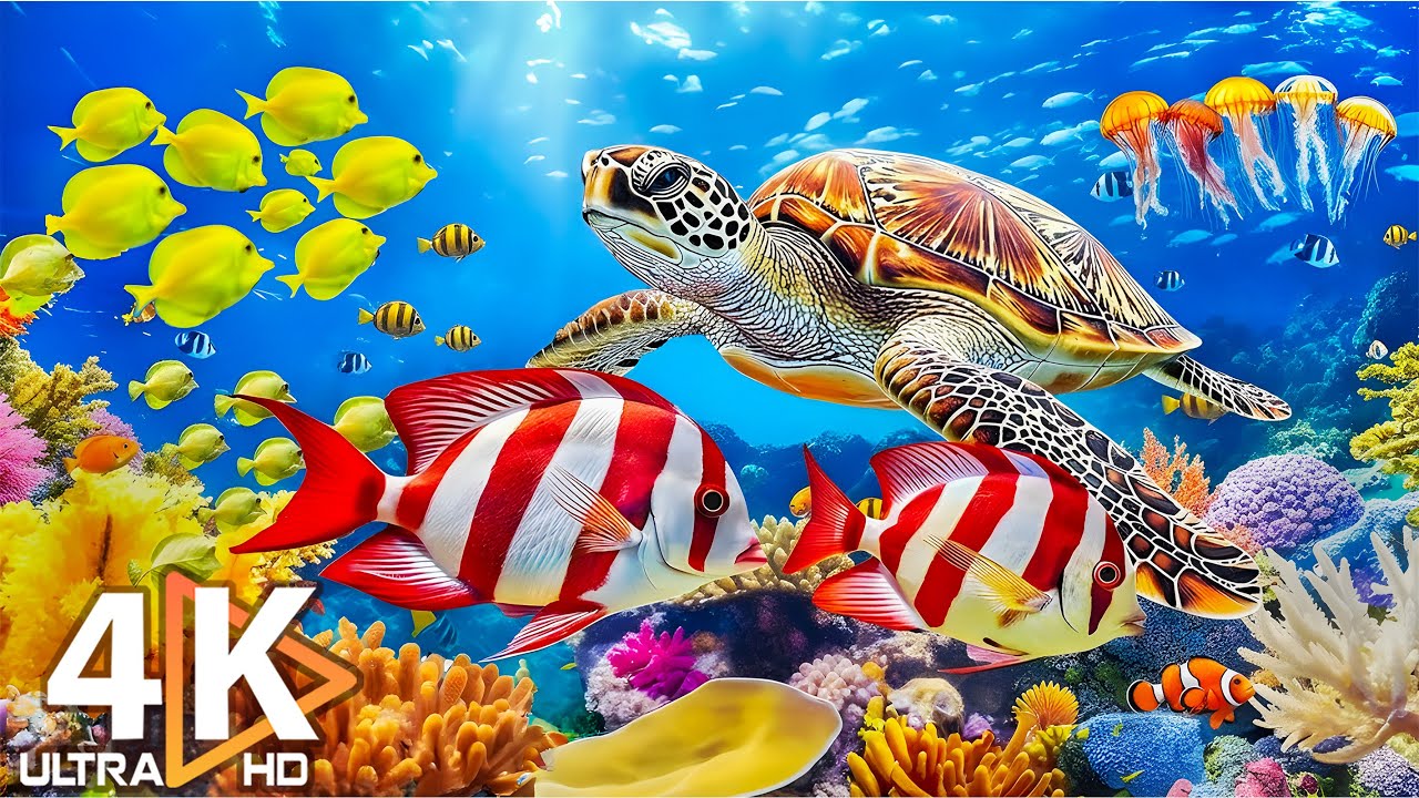 4K Ocean Dreams - Красочные кораллы, рыбы и медузы - Успокаивающая музыка для медитации и учебы #22