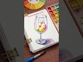 Learn how to paint a glowing apple inside a transparent glass using watercolor step by step! 🍎🥂🎨