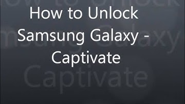 How to Unlock Samsung Galaxy S i896 i897 i9000 T959 Captivate Focus - Rogers