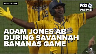 Adam Jones at bat during Savannah Bananas game