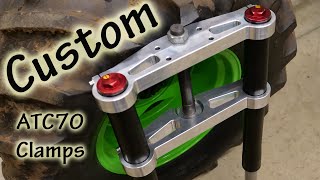 Custom Triple Clamps to convert Chinese Pit Bike into Honda ATC 70 with full suspension!
