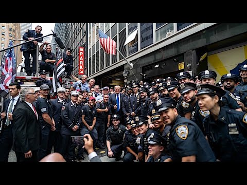 《石涛聚焦》“9.11纪念之日 川普突现曼哈顿警察局与消防队”现场极为人性 被直问：是否第三次竞选总统？答复引起哄笑（12/09）