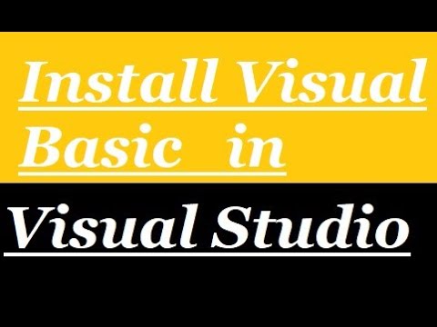 How to Install Visual Basic in Visual Studio 2019