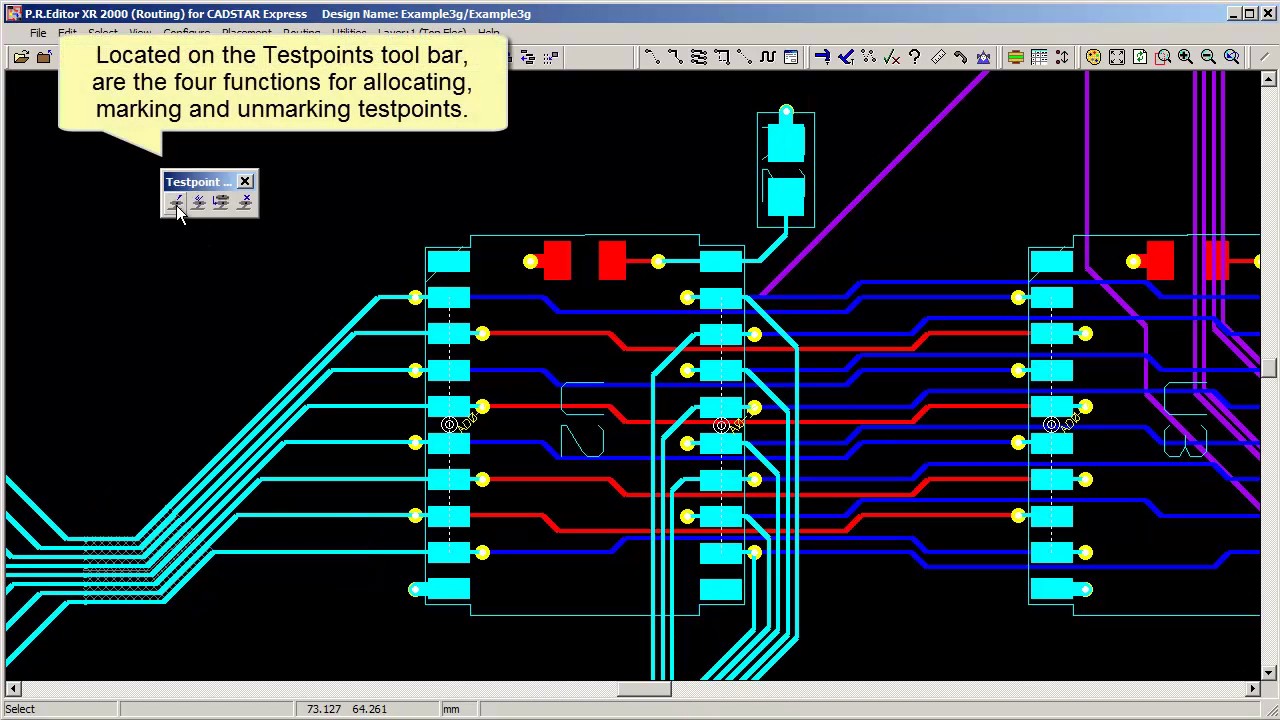CADSTAR - Allocating Testpoints to Routed Designs