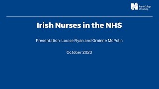 Irish Nurses in the NHS