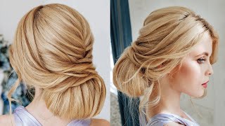 Textured bun for thick hair tutorial | Wedding hairstyle for long thick hair