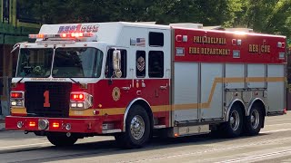 PHILADELPHIA FIRE DEPARTMENT RESCUE 1 RESPONDING WITH (EQ + H )